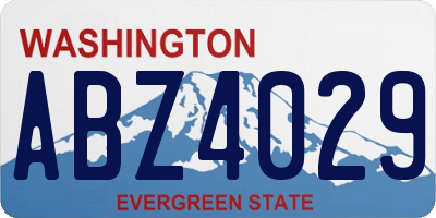 WA license plate ABZ4029