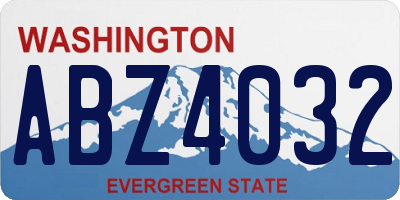 WA license plate ABZ4032