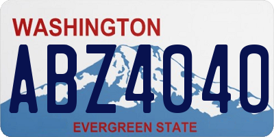 WA license plate ABZ4040