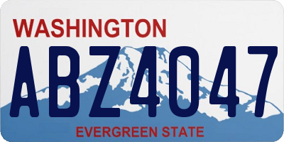 WA license plate ABZ4047