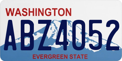 WA license plate ABZ4052