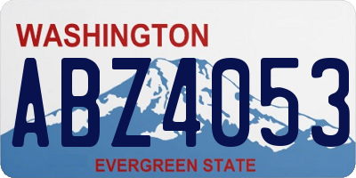 WA license plate ABZ4053