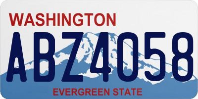 WA license plate ABZ4058