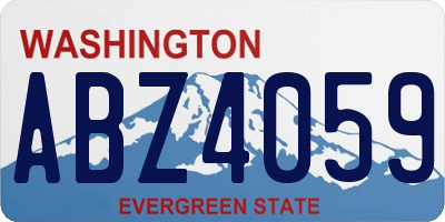 WA license plate ABZ4059