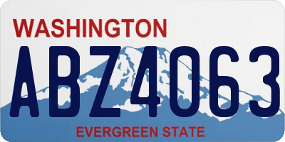 WA license plate ABZ4063