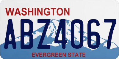 WA license plate ABZ4067