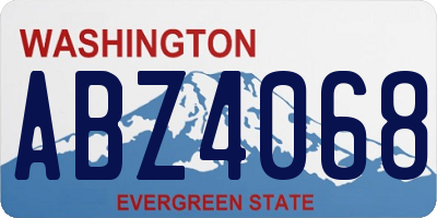 WA license plate ABZ4068