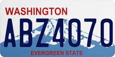 WA license plate ABZ4070