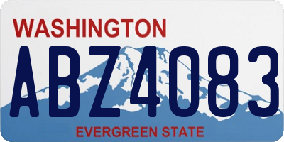 WA license plate ABZ4083