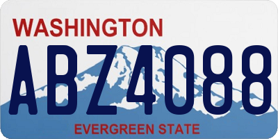 WA license plate ABZ4088