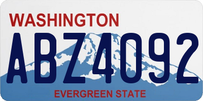 WA license plate ABZ4092