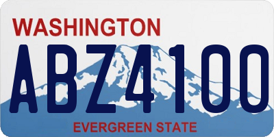 WA license plate ABZ4100
