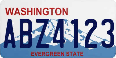 WA license plate ABZ4123