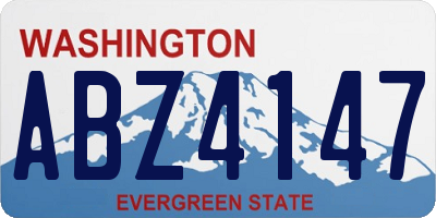 WA license plate ABZ4147
