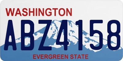 WA license plate ABZ4158