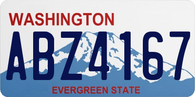 WA license plate ABZ4167