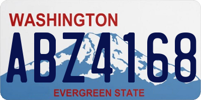 WA license plate ABZ4168