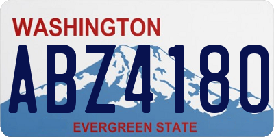 WA license plate ABZ4180