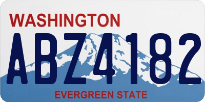 WA license plate ABZ4182