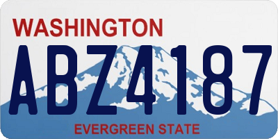 WA license plate ABZ4187