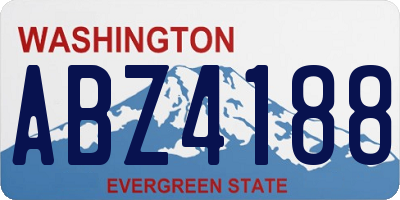 WA license plate ABZ4188