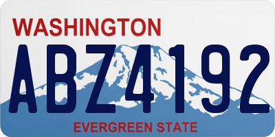 WA license plate ABZ4192