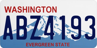 WA license plate ABZ4193