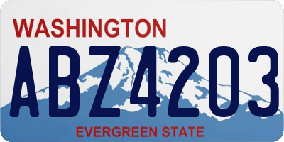 WA license plate ABZ4203