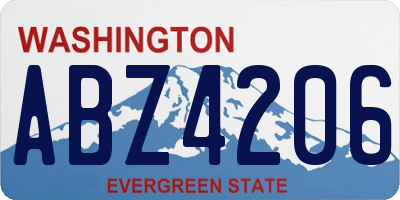 WA license plate ABZ4206
