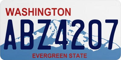 WA license plate ABZ4207