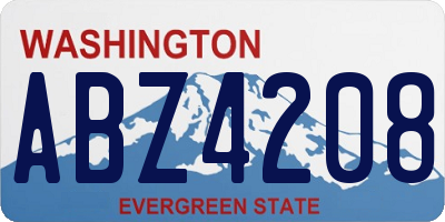 WA license plate ABZ4208