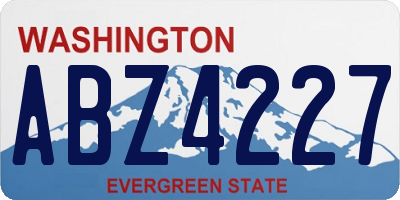 WA license plate ABZ4227