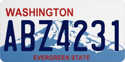 WA license plate ABZ4231