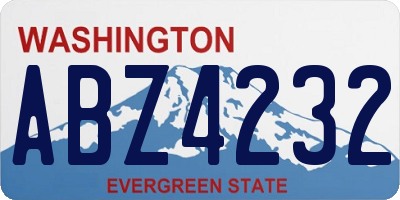 WA license plate ABZ4232