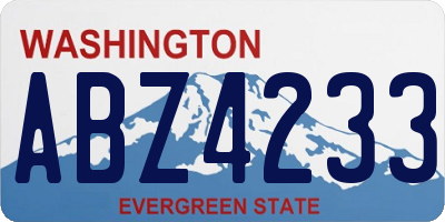 WA license plate ABZ4233