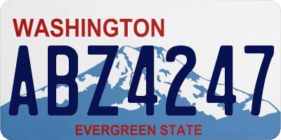 WA license plate ABZ4247
