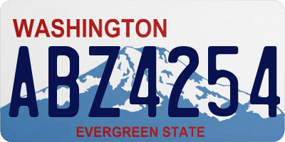 WA license plate ABZ4254