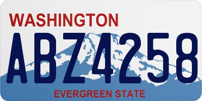 WA license plate ABZ4258