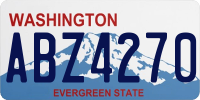 WA license plate ABZ4270
