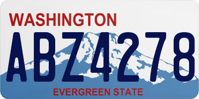 WA license plate ABZ4278