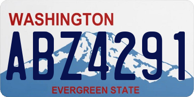 WA license plate ABZ4291
