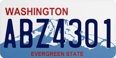 WA license plate ABZ4301