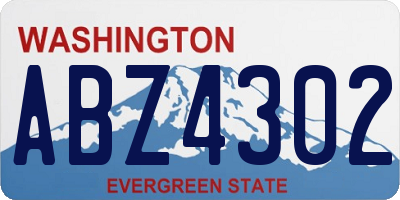 WA license plate ABZ4302
