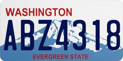 WA license plate ABZ4318
