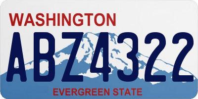WA license plate ABZ4322