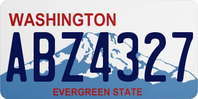 WA license plate ABZ4327