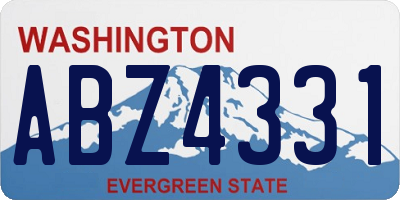WA license plate ABZ4331