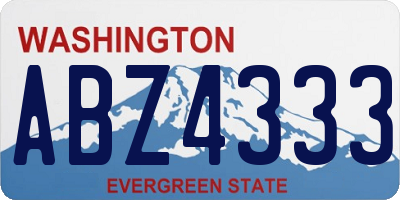 WA license plate ABZ4333