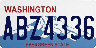 WA license plate ABZ4336