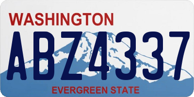 WA license plate ABZ4337